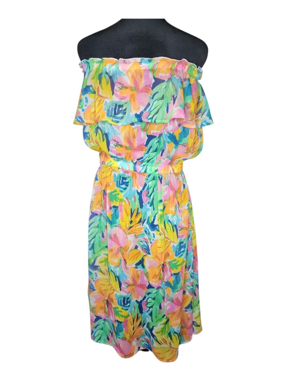 Into The Bleu Bloom in Love Crinkle Chiffon Swim Cover Up, Womens Large - Picture 4 of 6